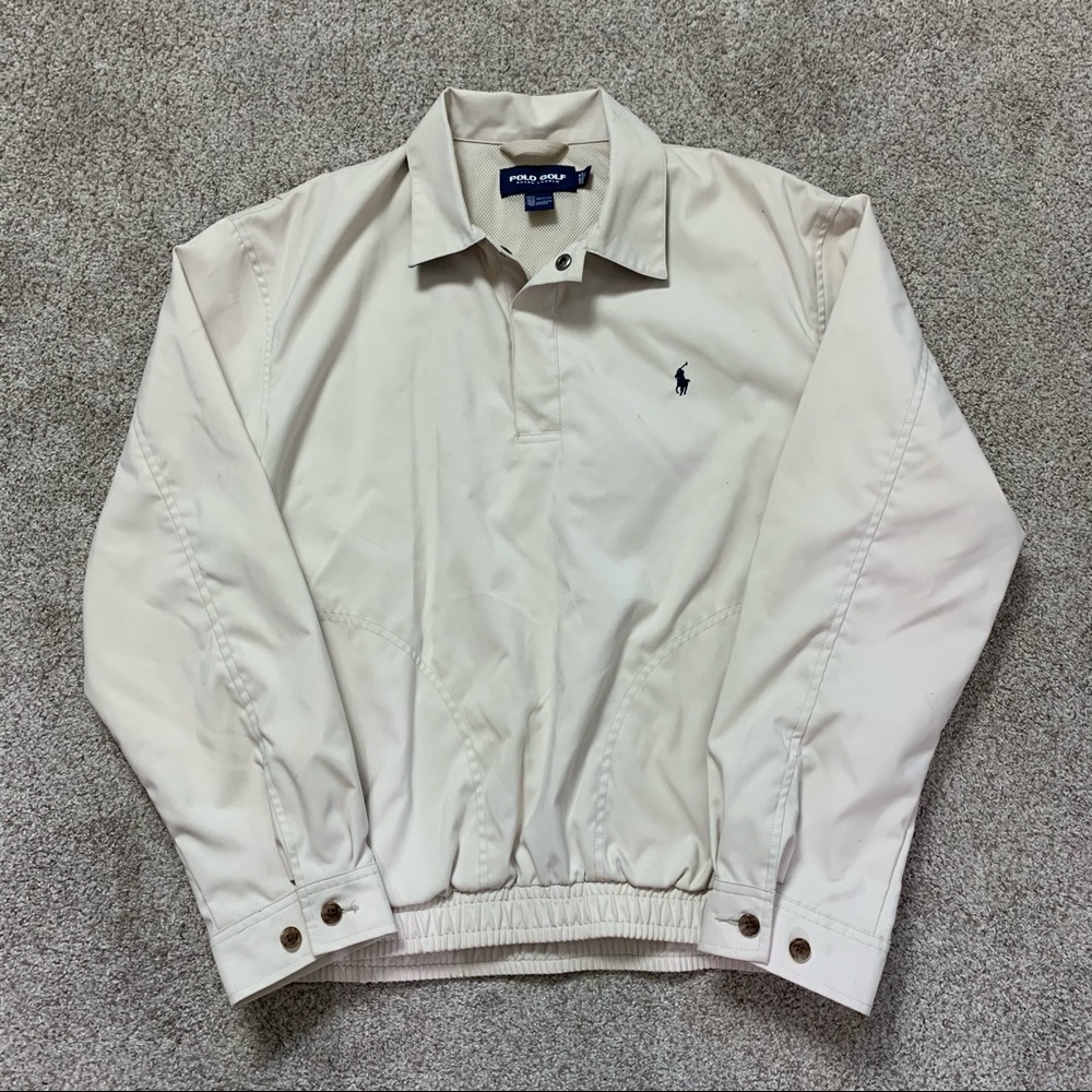 Men's POLO Ralph Lauren GOLF Beige TAN Collared PULLOVER JACKET  S